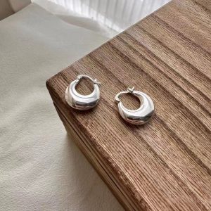 Wholesale 925 Sterling Silver Round Smooth Hoop Earrings