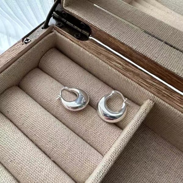 Wholesale 925 Sterling Silver Round Smooth Hoop Earrings - Image 2
