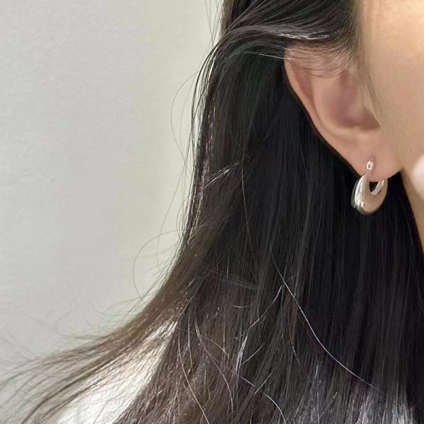 Wholesale 925 Sterling Silver Round Smooth Hoop Earrings - Image 6