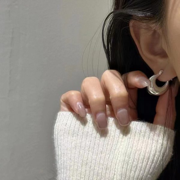 Wholesale 925 Sterling Silver Round Smooth Hoop Earrings - Image 4
