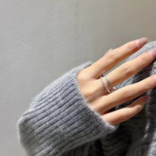 Wholesale 925 Sterling Silver Double Layers Ring - Image 5