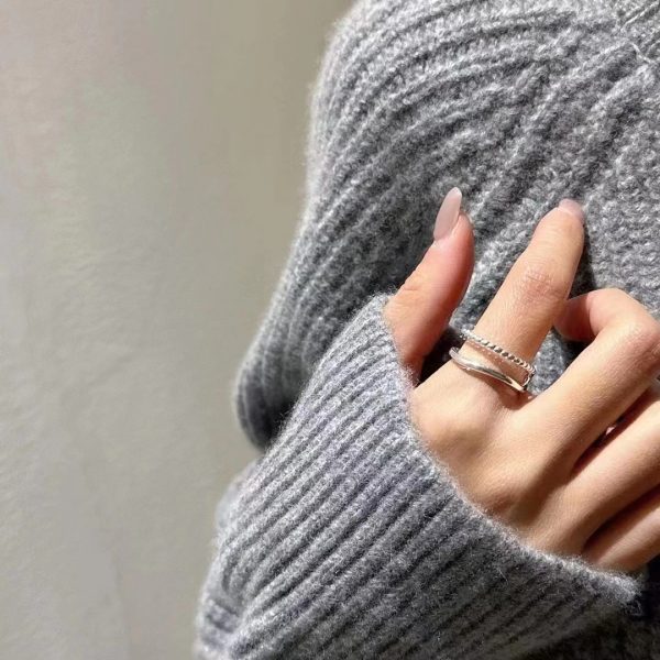 Wholesale 925 Sterling Silver Double Layers Ring - Image 4