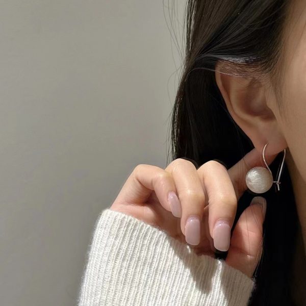Wholesale 925 Sterling Silver Brushed Ball Earrings - Image 4