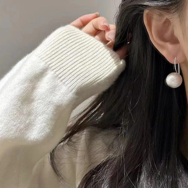 Wholesale 925 Sterling Silver Brushed Ball Earrings - Image 6