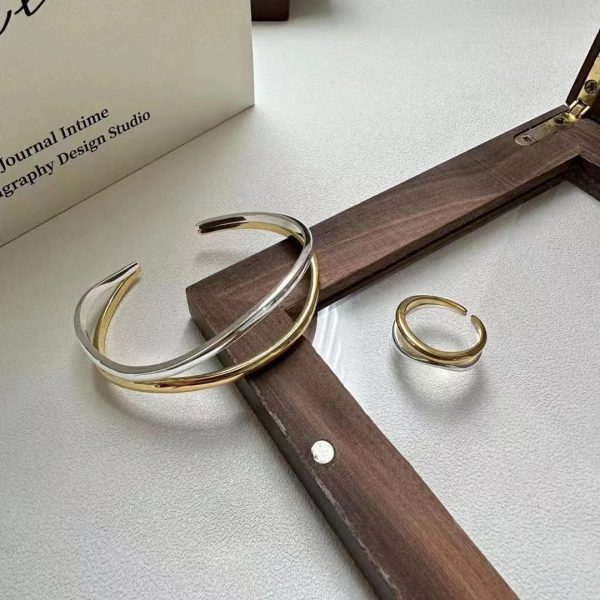 Wholesale 925 Sterling Silver Color Separation Bangle & Ring