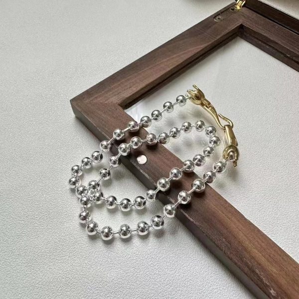 Wholesale 925 Sterling Silver Colored Buckle Ball Necklace - Image 3