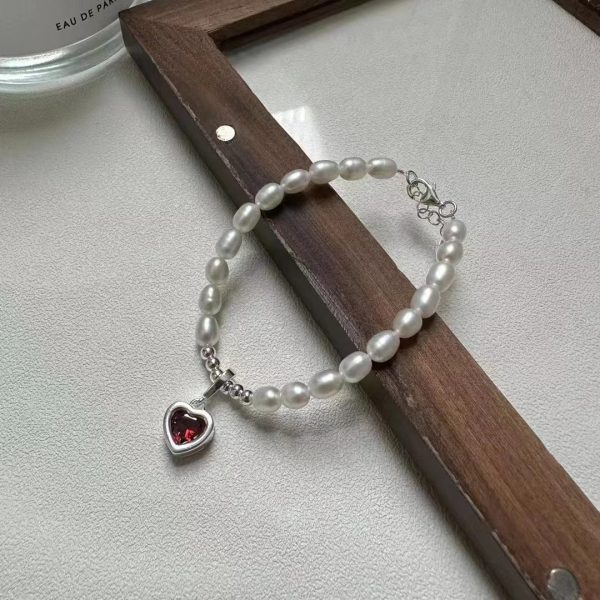 Wholesale 925 Sterling Silver Fancy Color Zircon Pearl Bracelet - Image 3
