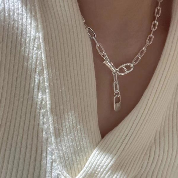 Wholesale 925 Sterling Silver Lock and Clip Necklace ＆ Bracelet - Image 4