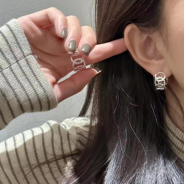 Wholesale 925 Sterling Silver Interlocking Earrings & Ring - Image 6