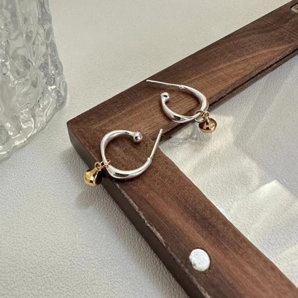 Wholesale 925 Sterling Silver Gold Ball Color Separation Ring ＆ Earrings - Image 2