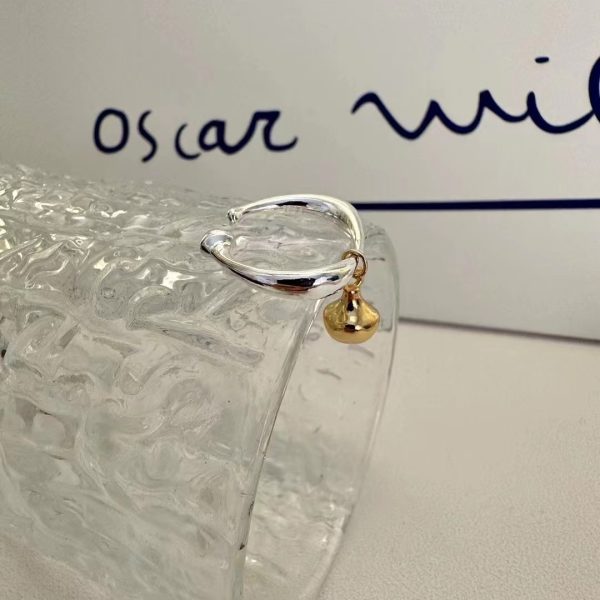 Wholesale 925 Sterling Silver Gold Ball Color Separation Ring ＆ Earrings - Image 3