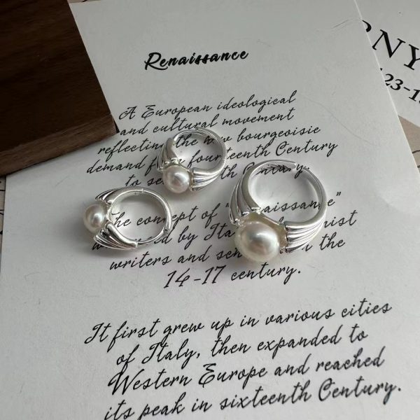 Wholesale 925 Sterling Silver Korean Freshwater Pearl Ring ＆Earrings