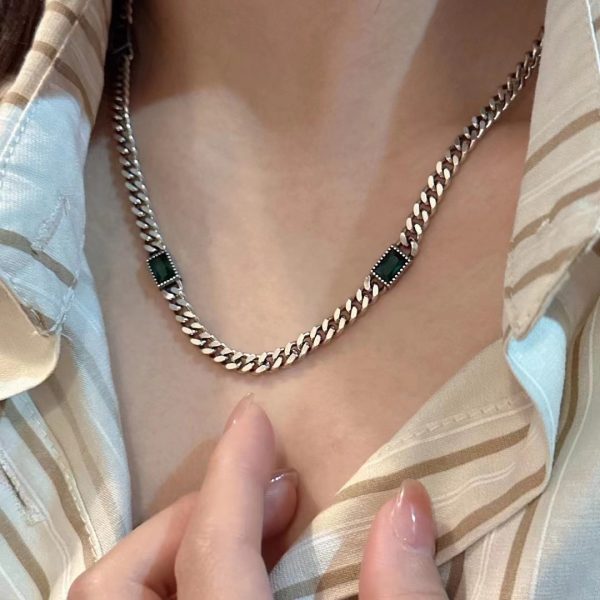 Wholesale 925 Sterling Silver Green Zirconia Set Necklace ＆ Bracelet ＆ Earrings - Image 7