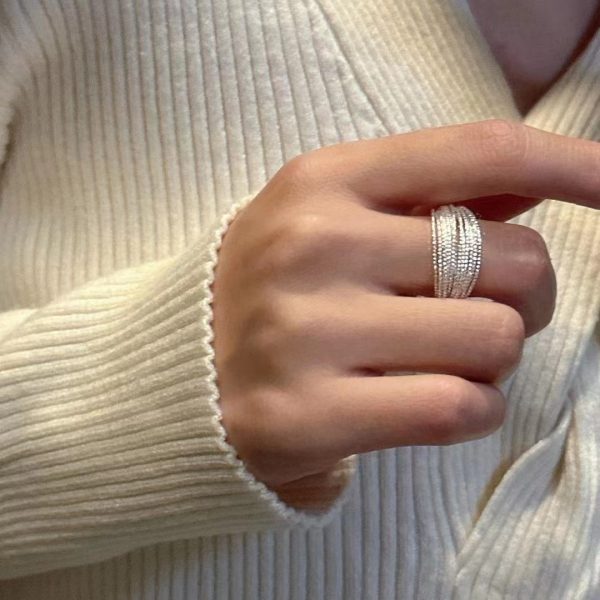 Wholesale 925 Sterling Silver Multi Lines Ring - Image 5