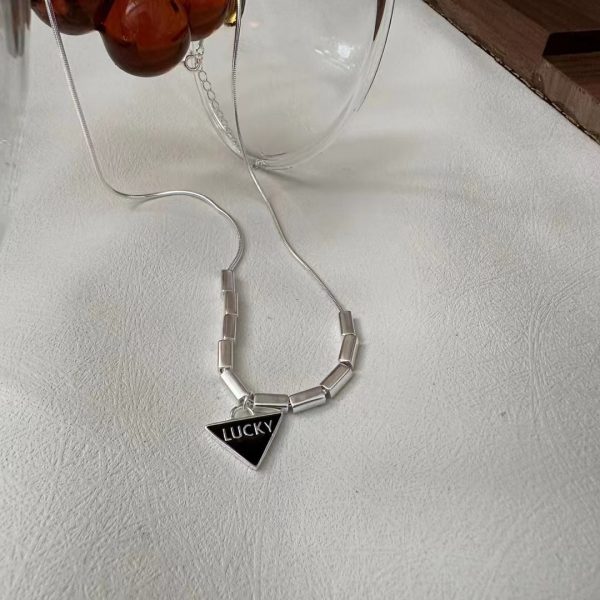 Wholesale 925 Sterling Silver Triangle Square Tube Necklace - Image 3