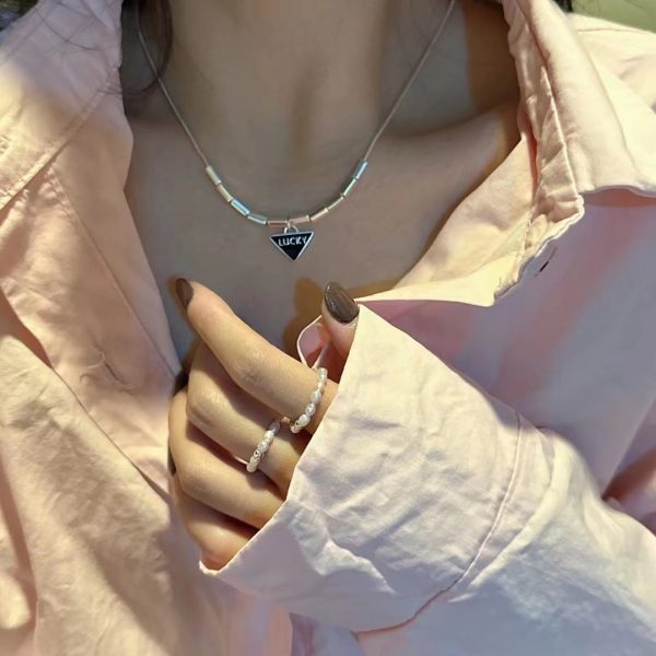 Wholesale 925 Sterling Silver Triangle Square Tube Necklace - Image 4