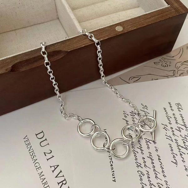 Wholesale 925 Sterling Silver Multiple Hoops Necklace - Image 3