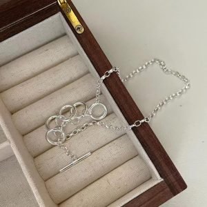 Wholesale 925 Sterling Silver Multiple Hoops Necklace