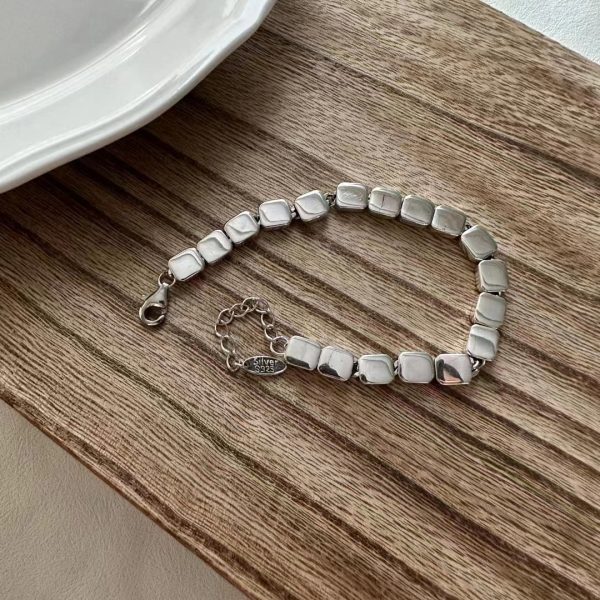 Wholesale 925 Sterling Silver Square Necklace ＆ Bracelet - Image 2