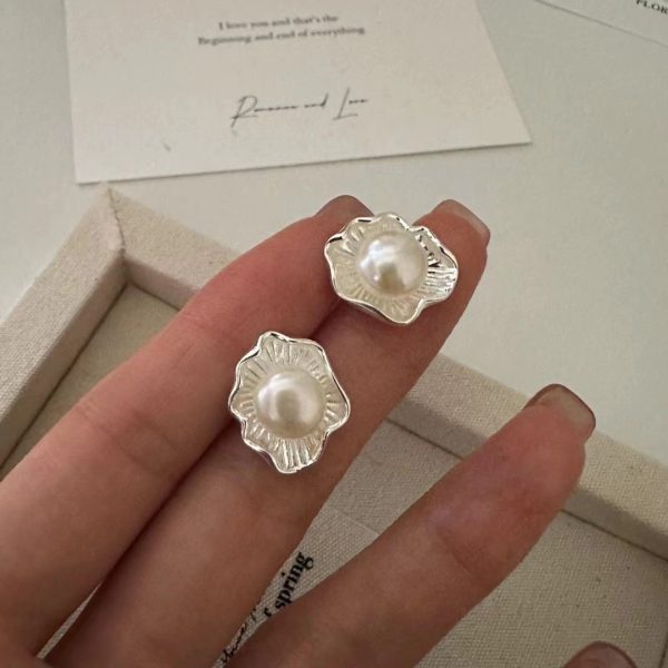 Wholesale 925 Sterling Silver Flower Pearl Set Necklace ＆ Earrings - Image 3