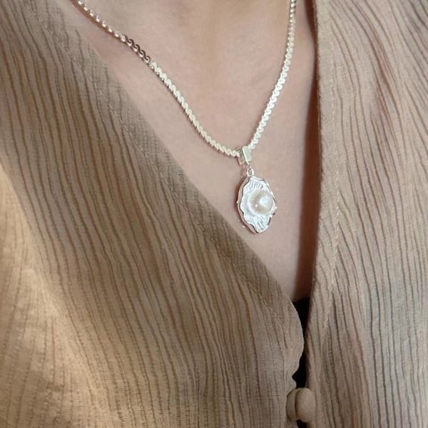 Wholesale 925 Sterling Silver Flower Pearl Set Necklace ＆ Earrings - Image 4