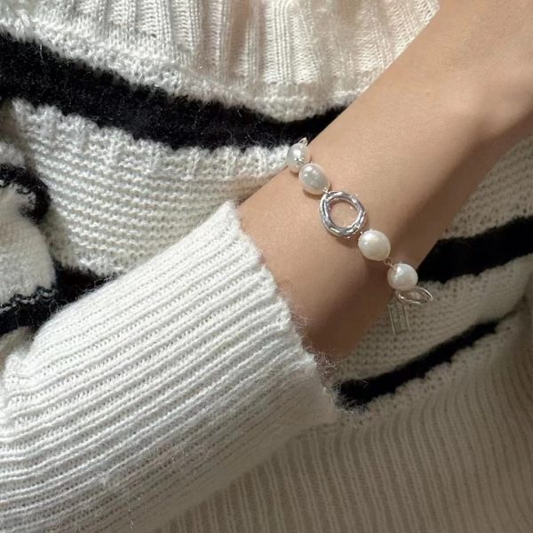 Wholesale 925 Sterling Silver Chunky pearl Necklace ＆ Bracelet - Image 4