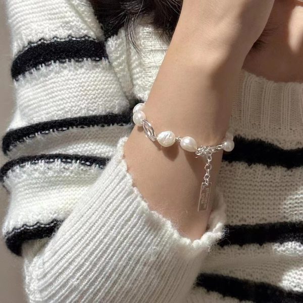 Wholesale 925 Sterling Silver Chunky pearl Necklace ＆ Bracelet - Image 5