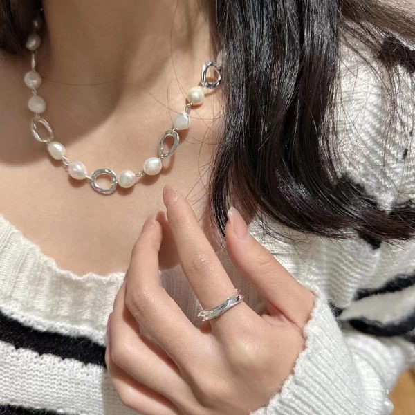 Wholesale 925 Sterling Silver Chunky pearl Necklace ＆ Bracelet - Image 6