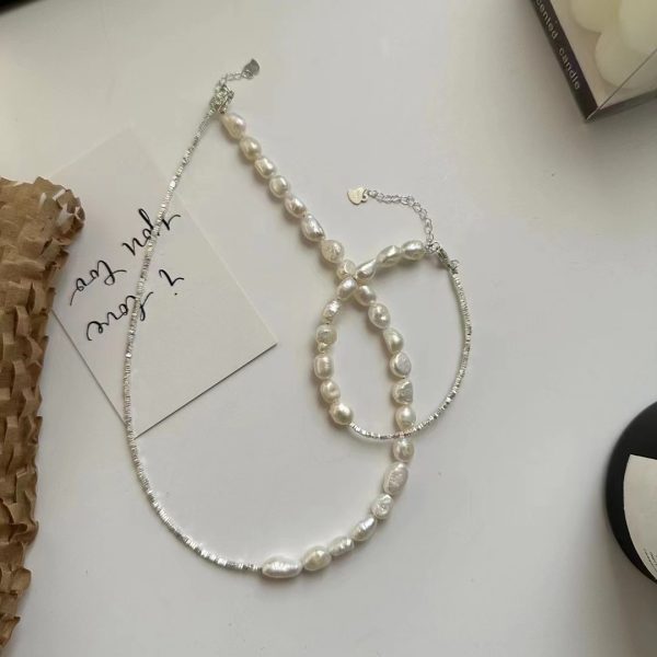 Wholesale 925 Sterling Silver Baroque Set Necklace ＆ Bracelet