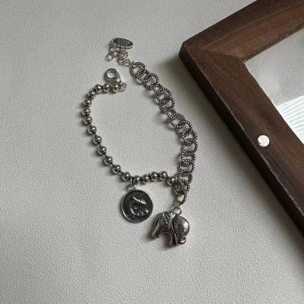 Wholesale 925 Sterling Silver Vintage-style Elephant Bracelet - Image 2