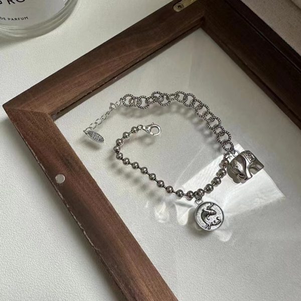 Wholesale 925 Sterling Silver Vintage-style Elephant Bracelet