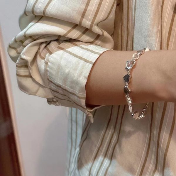 Wholesale 925 Sterling Silver Frosted Love Bracelet - Image 5