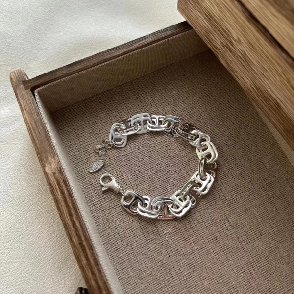 Wholesale 925 Sterling Silver Double Pig Nose Bracelet