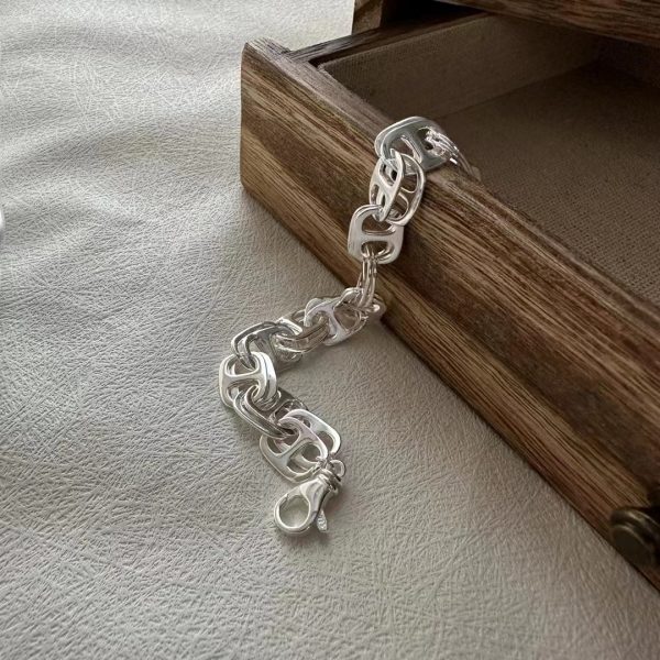 Wholesale 925 Sterling Silver Double Pig Nose Bracelet - Image 3