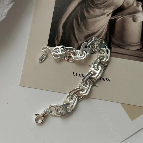 Wholesale 925 Sterling Silver Double Pig Nose Bracelet - Image 4