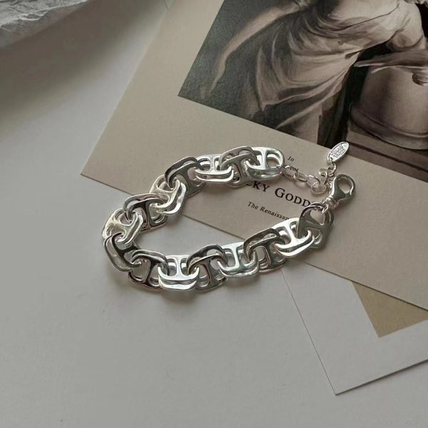 Wholesale 925 Sterling Silver Double Pig Nose Bracelet - Image 5