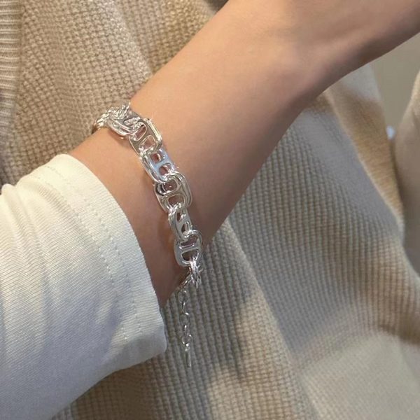 Wholesale 925 Sterling Silver Double Pig Nose Bracelet - Image 7