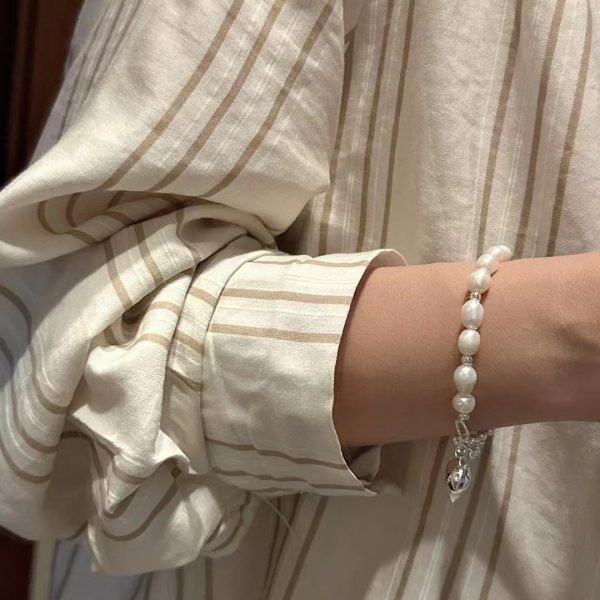 Wholesale 925 Sterling Silver Pearl Spliced Chain Bracelet - Image 5