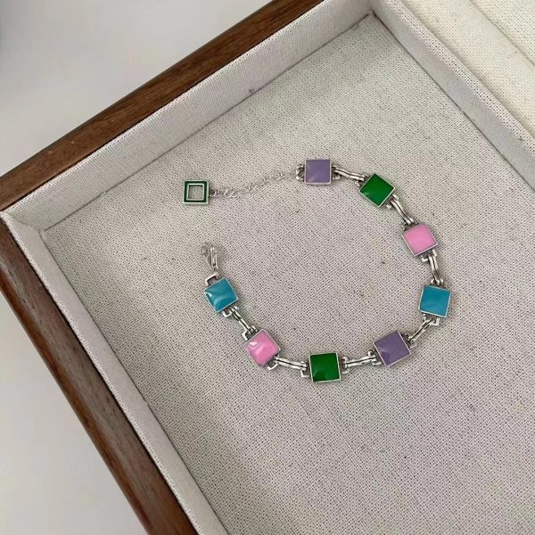 Wholesale 925 Sterling Silver Colorful Enamel Bracelet