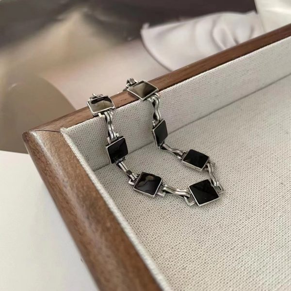 Wholesale 925 Sterling Silver Black Enamel Bracelet - Image 2