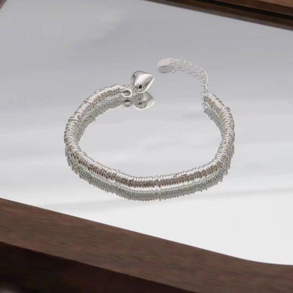 Wholesale 925 Sterling Silver Smooth Heart Bracelet