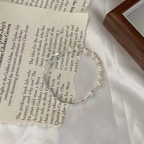 Wholesale 925 Sterling Silver Pearl Splicing Bangle - Image 2