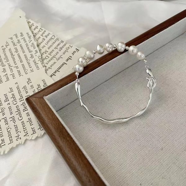 Wholesale 925 Sterling Silver Pearl Splicing Bangle - Image 3