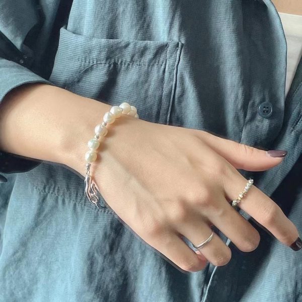 Wholesale 925 Sterling Silver Pearl Splicing Bangle - Image 4