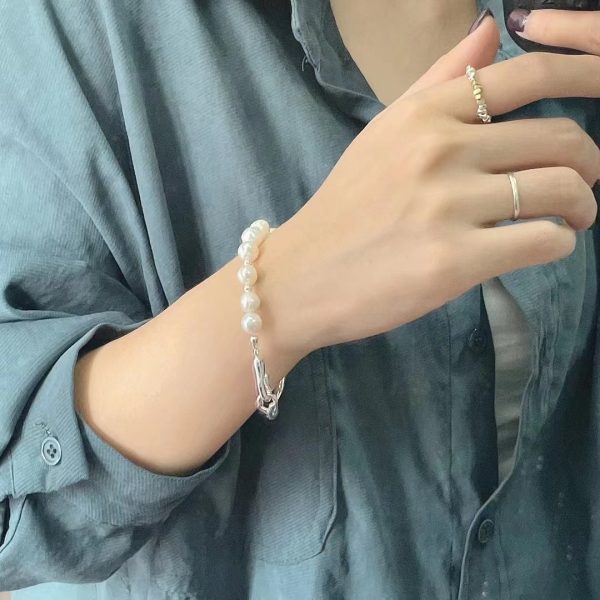 Wholesale 925 Sterling Silver Pearl Splicing Bangle - Image 5