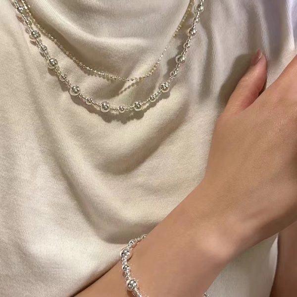 Wholesale 925 Sterling Silver Gradient Beads Necklace ＆ Bracelet - Image 5