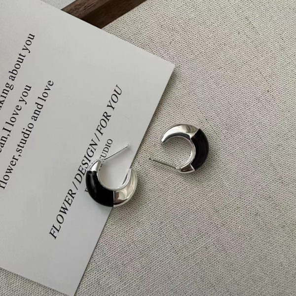 Wholesale 925 Sterling Silver Two Color Patchwork Set Ring ＆ Earrings - Image 4