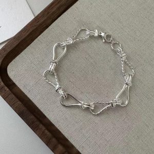 Wholesale 925 Sterling Silver Twist Teardrop Bracelet