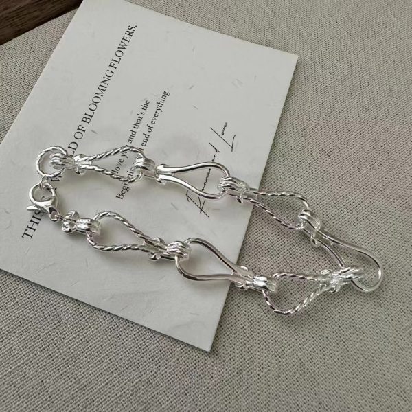 Wholesale 925 Sterling Silver Twist Teardrop Bracelet - Image 2