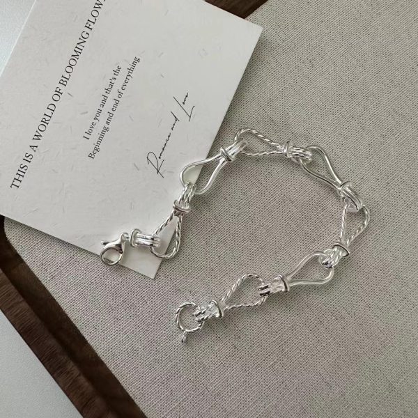 Wholesale 925 Sterling Silver Twist Teardrop Bracelet - Image 3